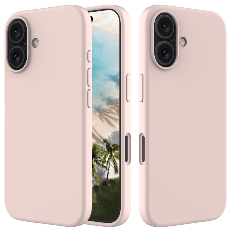 Levně RUBBER Ochranný kryt pro Apple iPhone 16 světle růžový