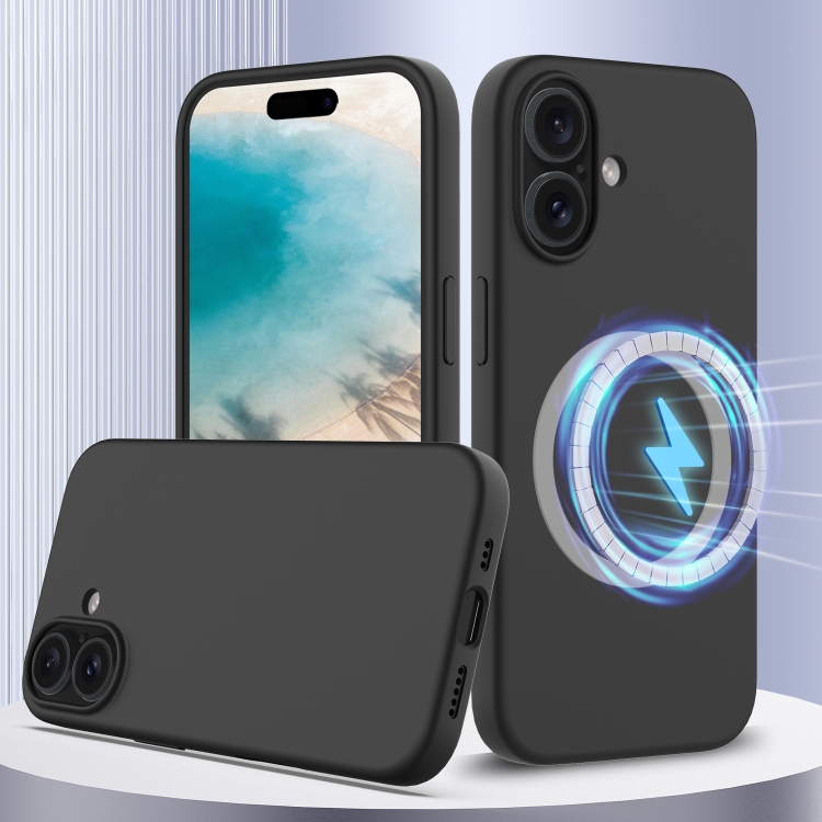 Levně RUBBER MAGSAFE Silikonový kryt pro Apple iPhone 16 černý