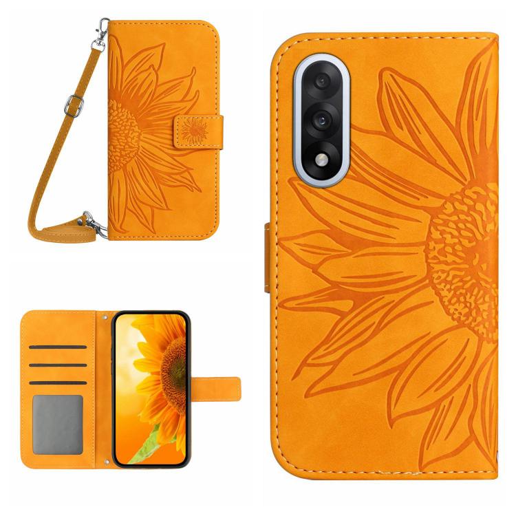 Levně ART SUNFLOWER Peněženkový kryt se šňůrkou pro OnePlus Nord 5 5G žlutý