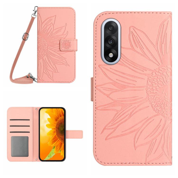 Levně ART SUNFLOWER Peněženkový kryt se šňůrkou pro OnePlus Nord 5 5G růžový