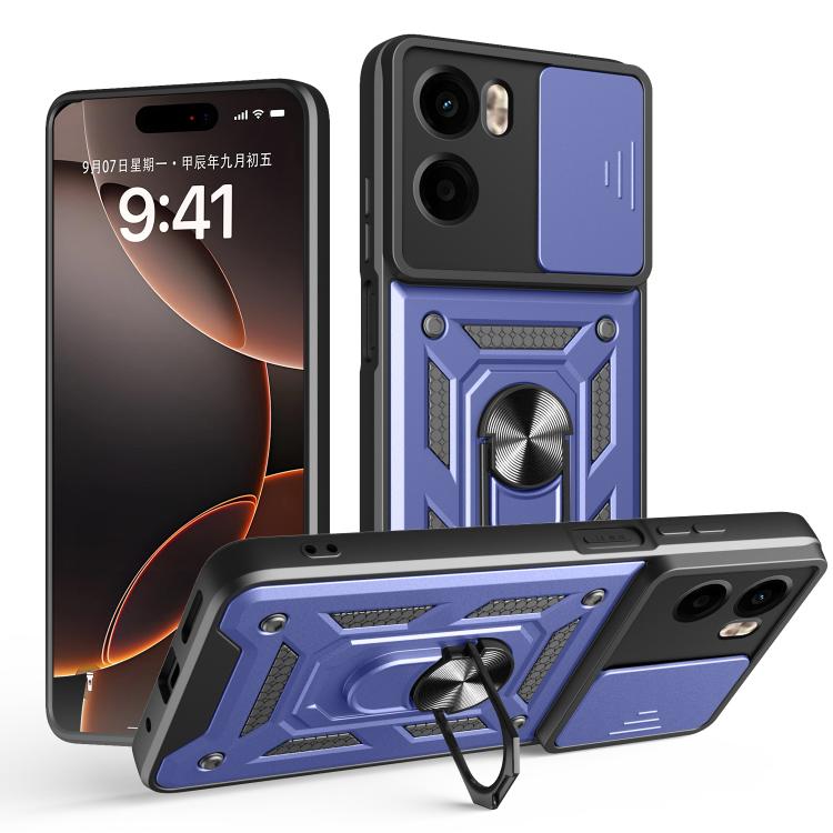 RING CAMERA Kryt s držákem pro Motorola Moto G05 / Moto E15 modrý