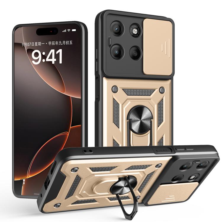 Levně RING CAMERA Kryt s držákem pro Motorola Moto G15 / G15 Power / G17 / G17 Power zlatý