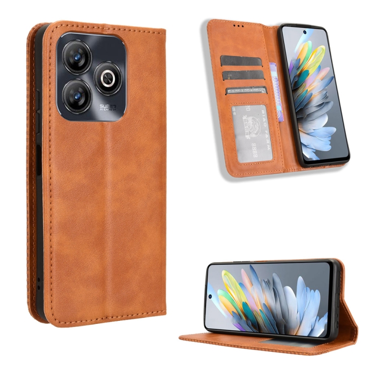 Levně BUSINESS Peněženkový kryt pro ZTE Blade A75 hnědý