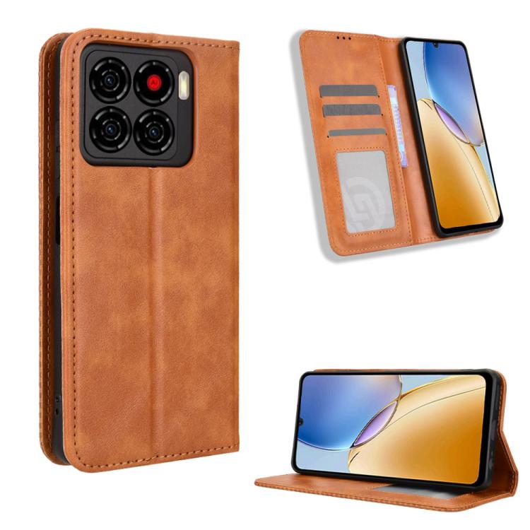 Levně BUSINESS Peněženkové pouzdro pro ZTE Blade A56 hnědé