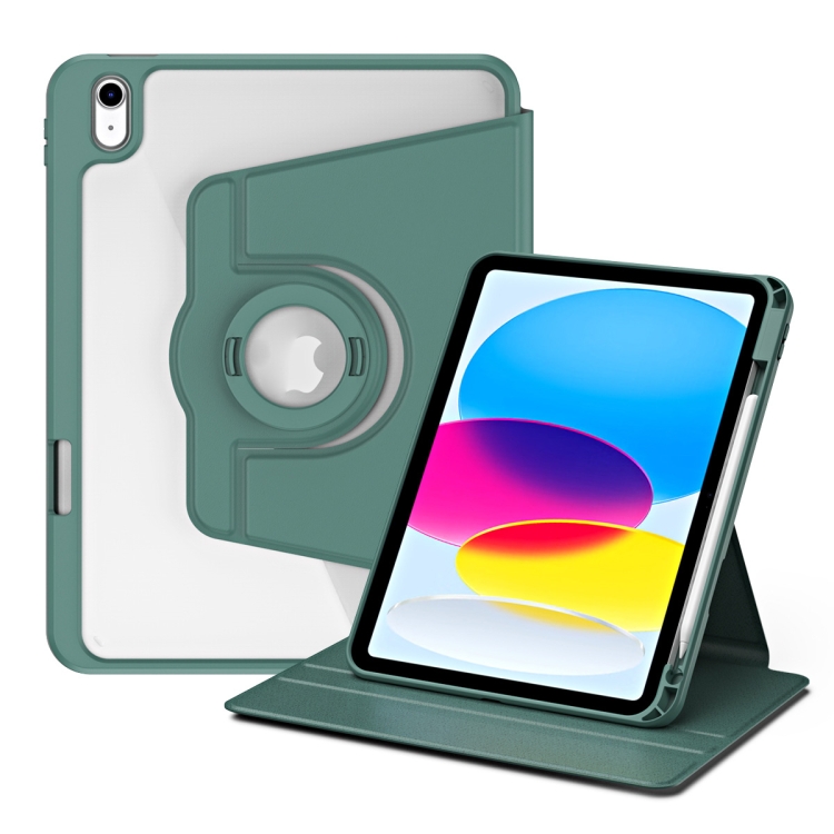 Levně KRYSTAL FLEXI 2v1 Zaklápěcí pouzdro pro Apple iPad (A16) 2025 / iPad 2022 tmavě zelené