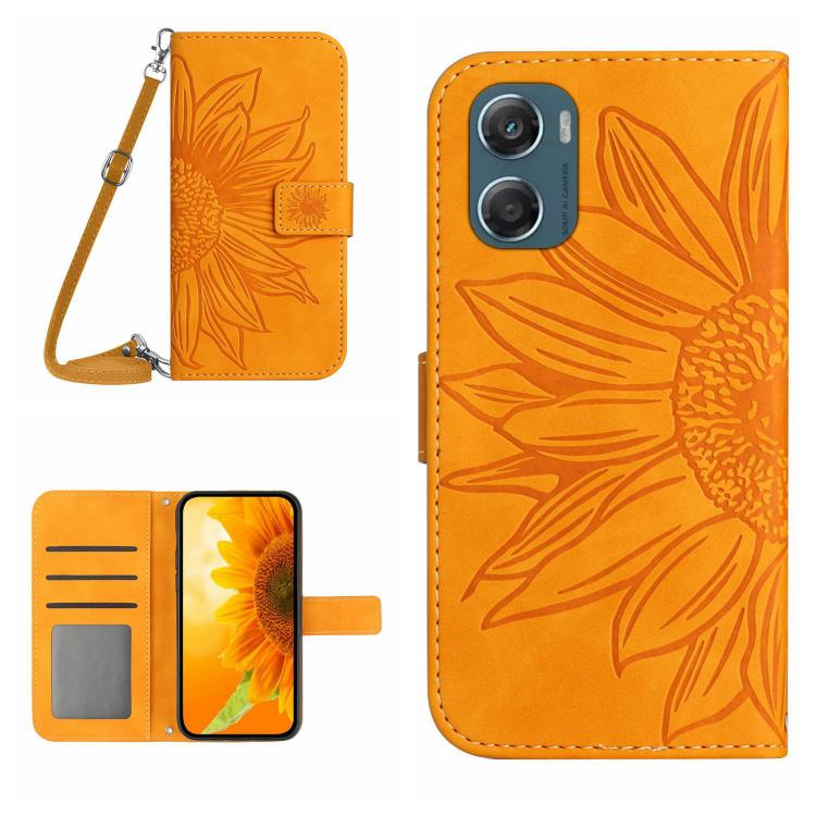 Levně ART SUNFLOWER Peněženkový kryt se šňůrkou pro Motorola Moto G06 / G06 Power žlutý