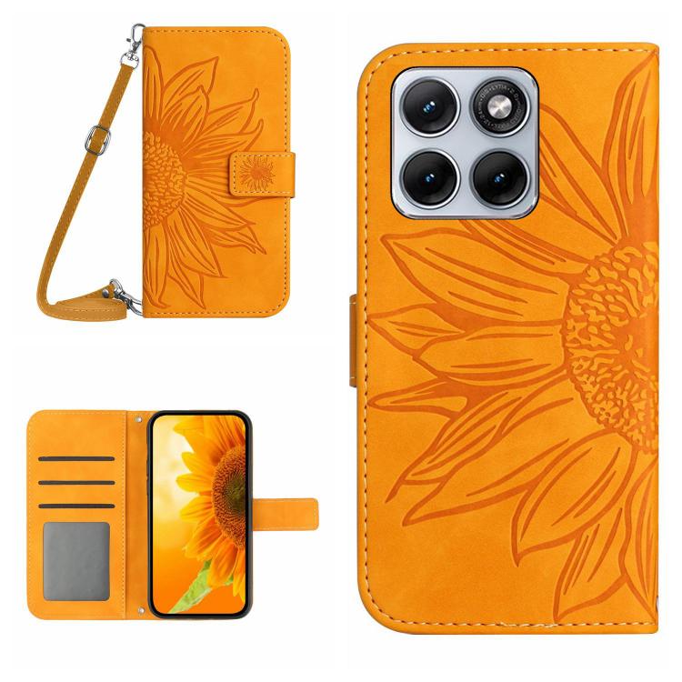 Levně ART SUNFLOWER Peněženkový kryt se šňůrkou pro Motorolo Edge 70 Fusion žlutý