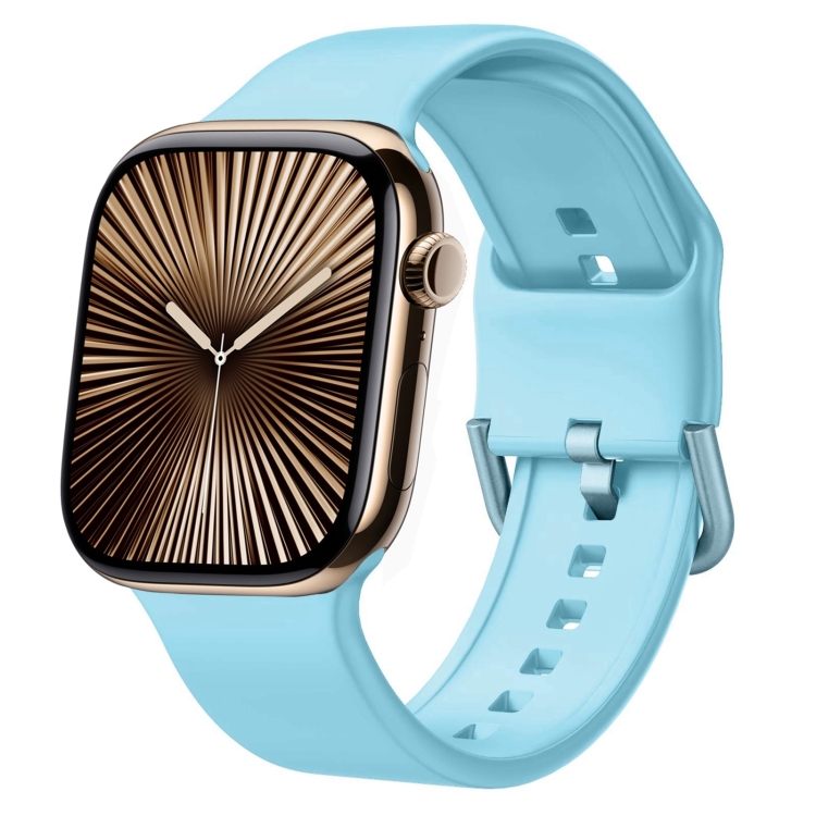 SILICONE Vyměnitelný řemínek pro Apple Watch 10 / 11 46mm světle modrý
