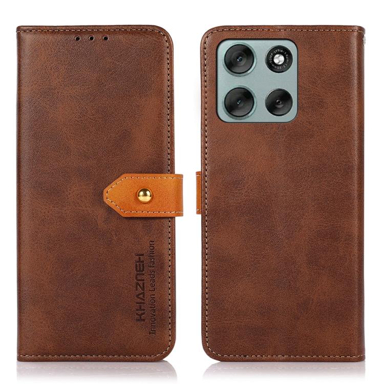 Levně KHAZNEH DUAL-COLOR Peněženkový kryt pro Motorola Moto G86 Power 5G hnědý