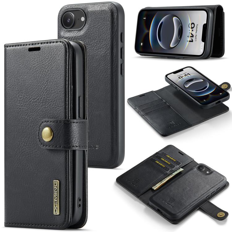 Levně DG.MING Peněženkový obal 2v1 Apple iPhone 16e / iPhone 17e černý
