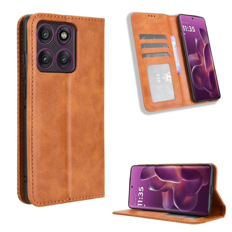 Levně BUSINESS Peněženkový kryt pro Motorola Edge 60 Pro hnědý