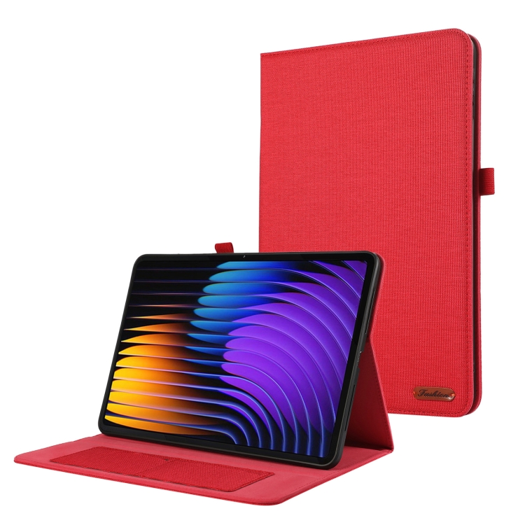 Levně FABRIC Zaklápěcí kryt pro Xiaomi Pad 7 / Pad 7 Pro / Pad 8 / Pad 8 Pro červený
