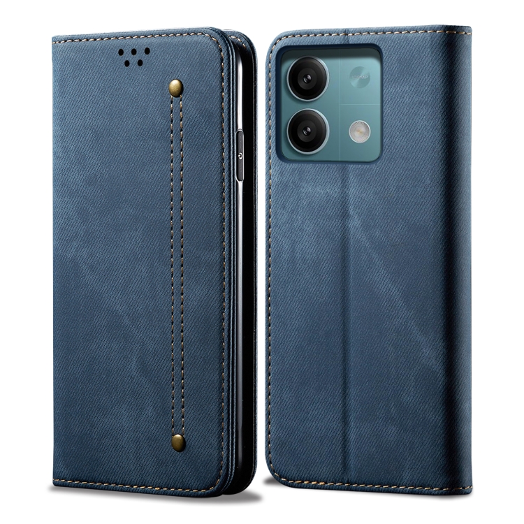 Levně DENIM Peněženkový kryt pro Xiaomi Redmi Note 13 modrý
