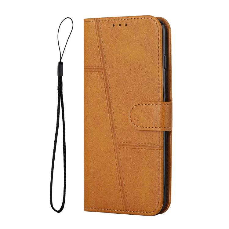 STITCHED Peněženkový kryt pro Motorola Moto G05 / Moto E15 světle hnědý