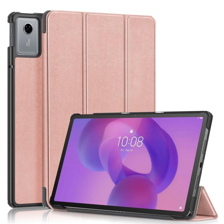Levně LEATHER odklápěcí kryt pro Lenovo Idea Tab 11 / Tab K11 Gen2 růžově zlatý