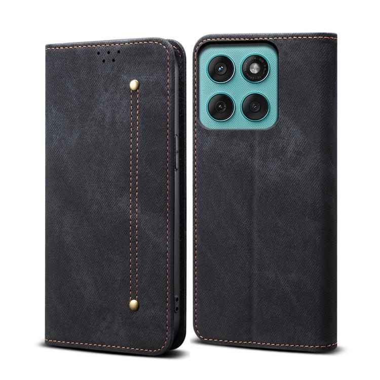 Levně DENIM Peněženkový kryt pro Motorola Moto G56 5G černý