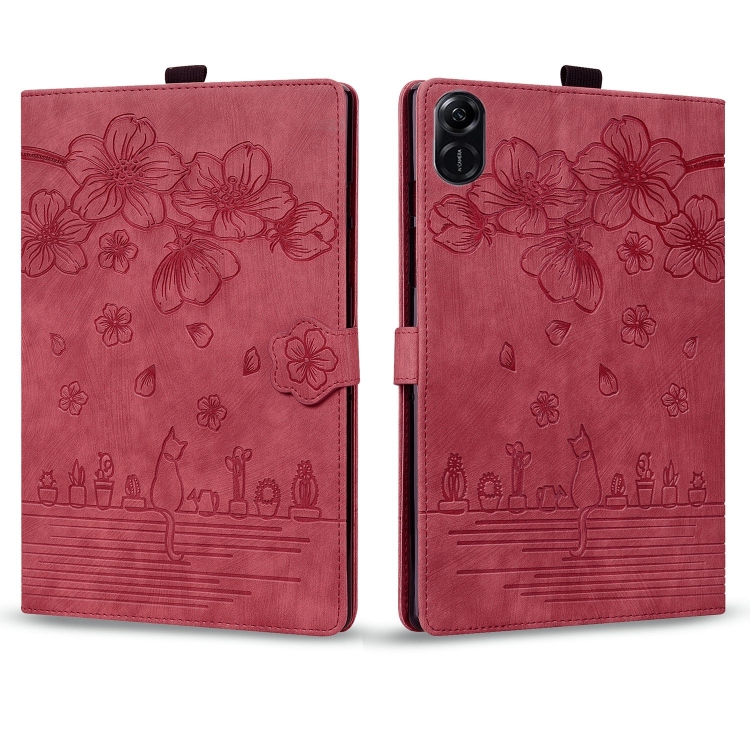 Levně ART FLOWER Zaklápěcí pouzdro pro Honor Pad X8a / Honor Pad X8b červené