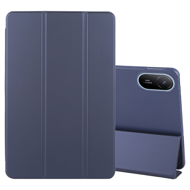 Levně LEATHER Zaklápěcí kryt pro Huawei MatePad SE 11 2024 tmavomodrý