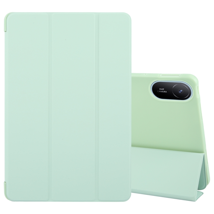 Levně LEATHER Zaklápěcí kryt pro Huawei MatePad SE 11 2024 světle zelený