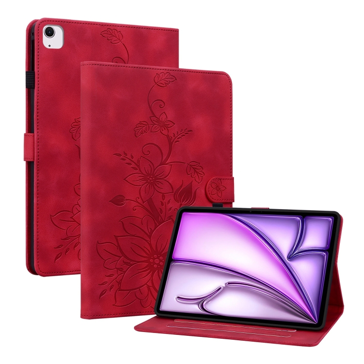 Levně ART LILY Zaklápěcí pouzdro pro Apple iPad Air 11 2026 / 2025 / 2024 červené