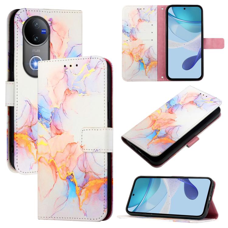 Levně ART MARBLE Peněženkový kryt pro Vivo V50 5G WHITE ORANGE