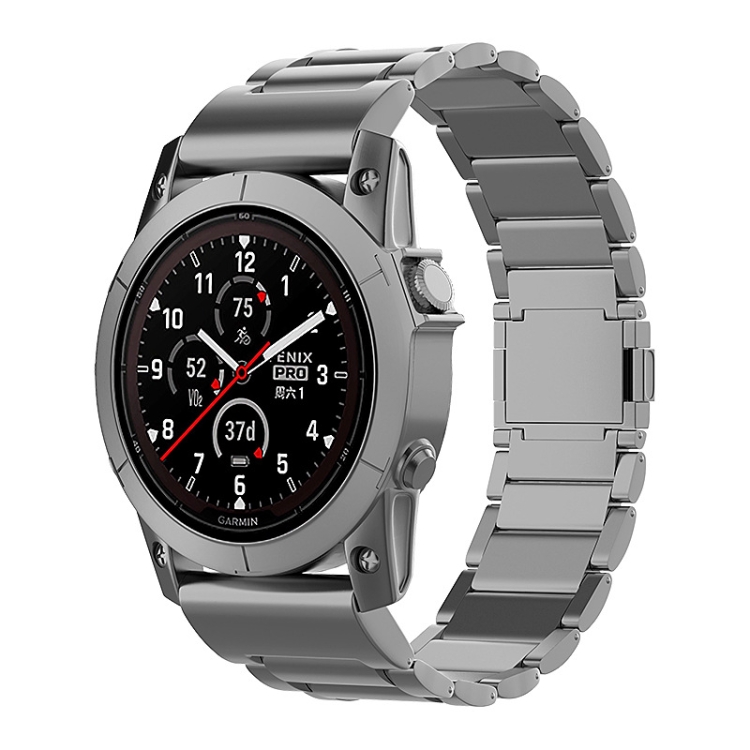 Levně CLASSIC Kovový řemínek pro Garmin Fenix 7 / Forerunner 965 šedý