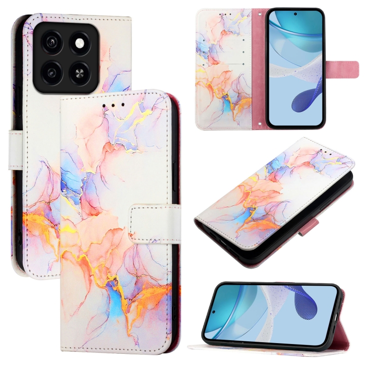 Levně ART MARBLE Peněženkový kryt pro ZTE Blade A35 WHITE ORANGE