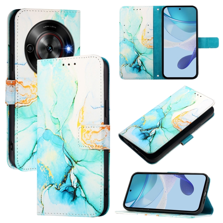 Levně ART MARBLE Peněženkový kryt pro ZTE Blade A75 5G / Nubia Focus 5G GREEN