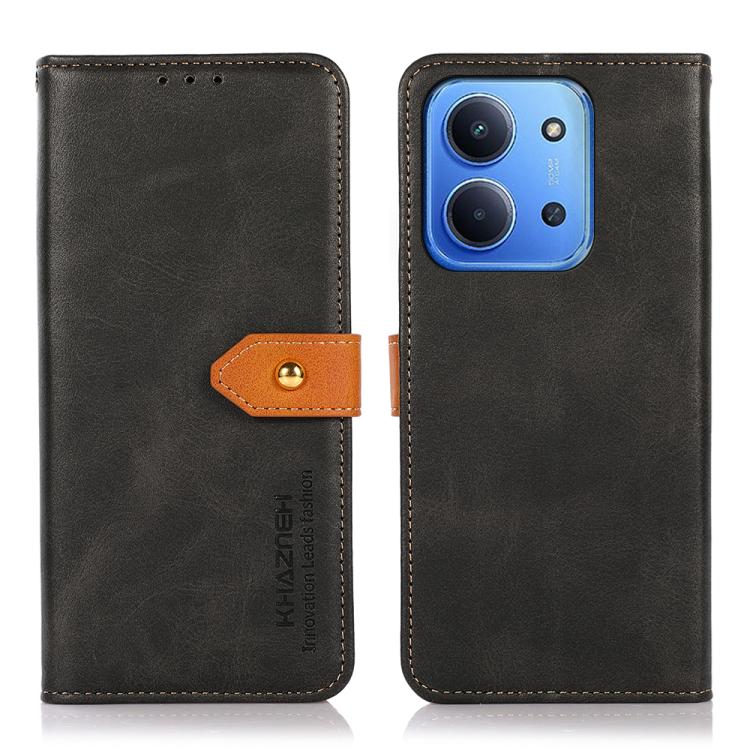 Levně KHAZNEH DUAL-COLOR Peněženkový kryt pro Xiaomi Redmi 15C / Redmi 15C 5G černý