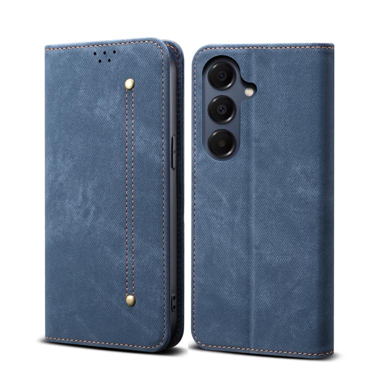 Levně DENIM Peněženkový kryt pro Samsung Galaxy S25 FE modrý