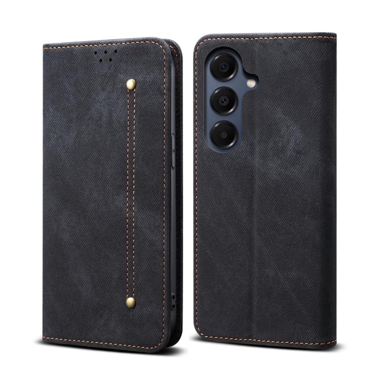 Levně DENIM Peněženkový kryt pro Samsung Galaxy S25 FE černý