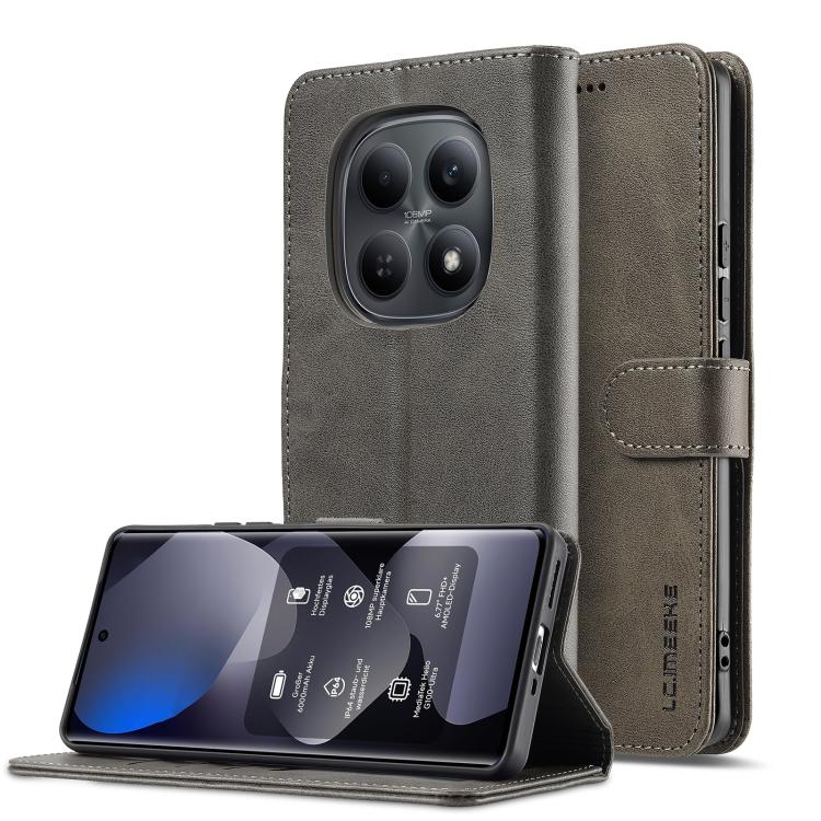 Levně IMEEKE Peněženkový obal pro Xiaomi Redmi Note 15 Pro+ 5G / POCO M8 Pro 5G šedý
