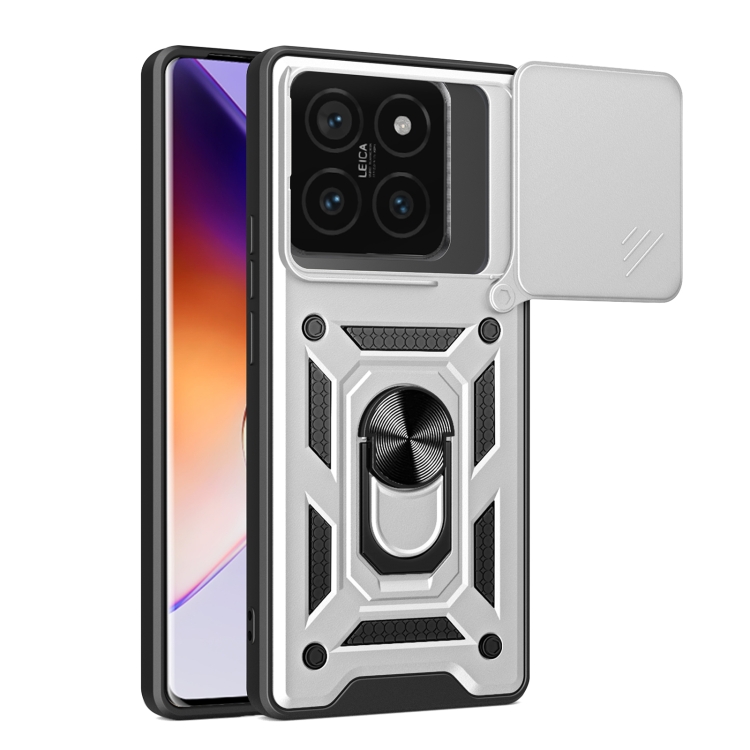 RING CAMERA Kryt s držákem pro Xiaomi 14T Pro stříbrný