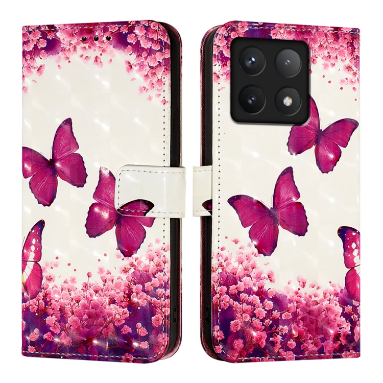 Levně ART Peněženkový kryt pro Xiaomi 14T PINK BUTTERFLY