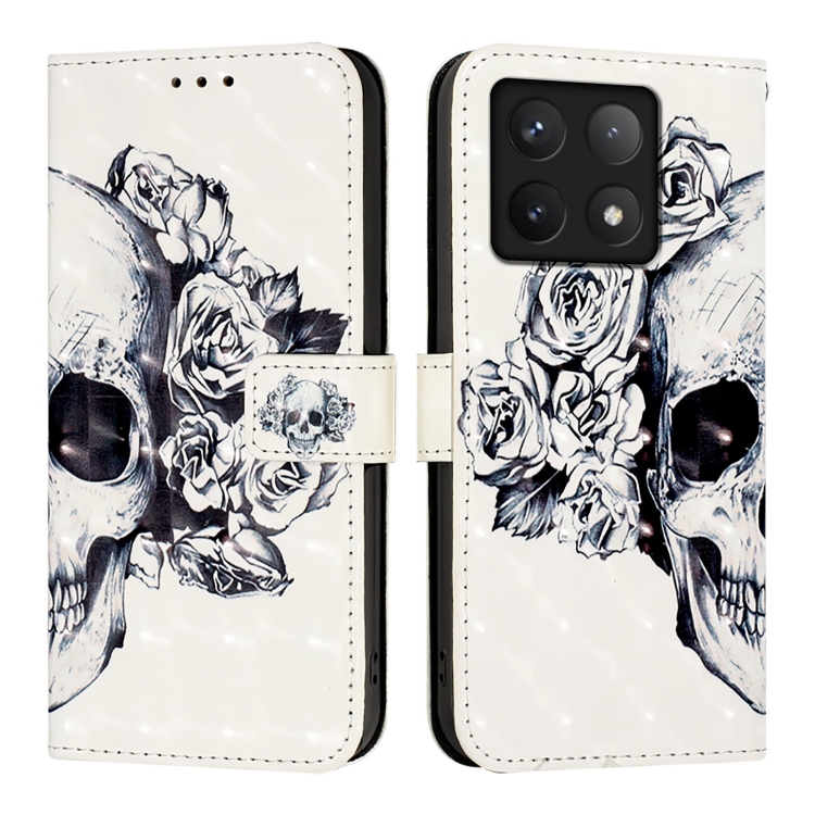 Levně ART Peněženkový kryt pro Xiaomi 14T SKULL