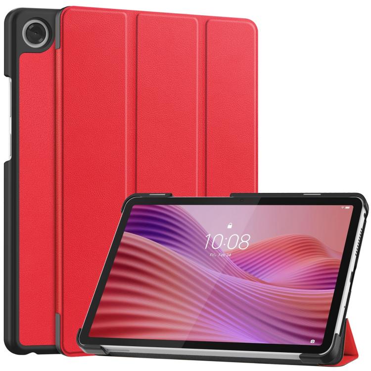 Levně LEATHER Zaklápěcí kryt pro Lenovo Tab One / Lenovo Tab K9 červený