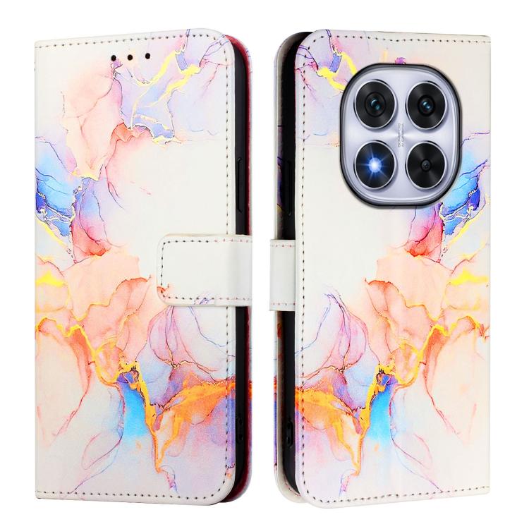 Levně ART MARBLE Peněženkový kryt pro Xiaomi Redmi Note 14 Pro WHITE ORANGE