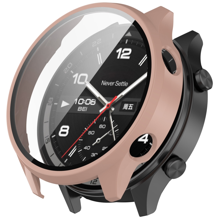 Levně PC FULL COVER Plastový kryt se sklem pro OnePlus Watch 2R růžový