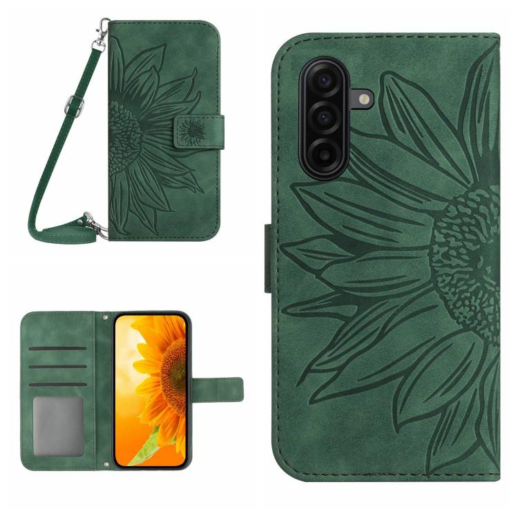 Levně ART SUNFLOWER Peněženkový kryt se šňůrkou pro Samsung Galaxy A37 5G zelený