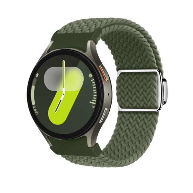 BRAIDED Nylonový řemínek pro Samsung Galaxy Watch 7 (40 / 44 mm) DARK OLIVE