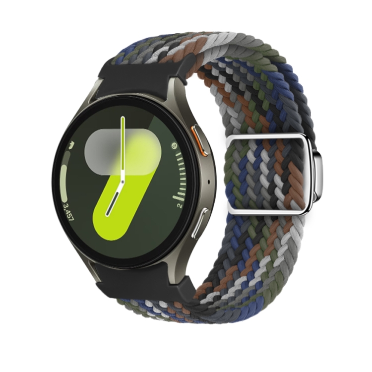 Levně BRAIDED Nylonový řemínek pro Samsung Galaxy Watch 7 (40 / 44 mm) DENIM RAINBOW