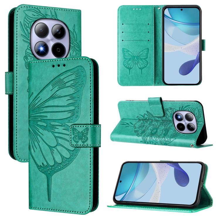 Levně ART BUTTERFLY Peněženkový obal pro Xiaomi Redmi Note 15 Pro 5G zelený