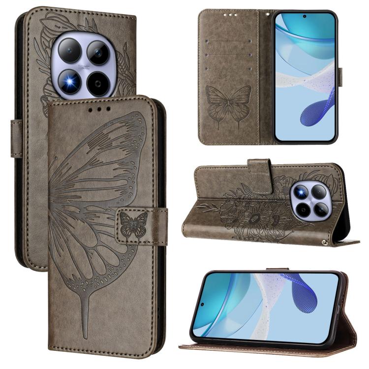 Levně ART BUTTERFLY Peněženkový obal pro Xiaomi Redmi Note 15 Pro 5G šedý