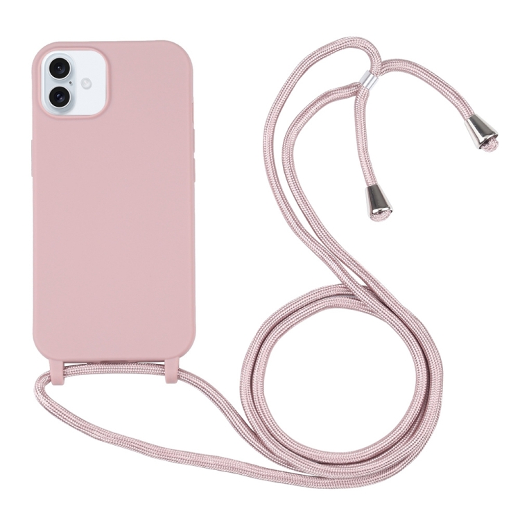 Levně ROPE Kryt se šňůrkou Apple iPhone 16 Plus starorůžový
