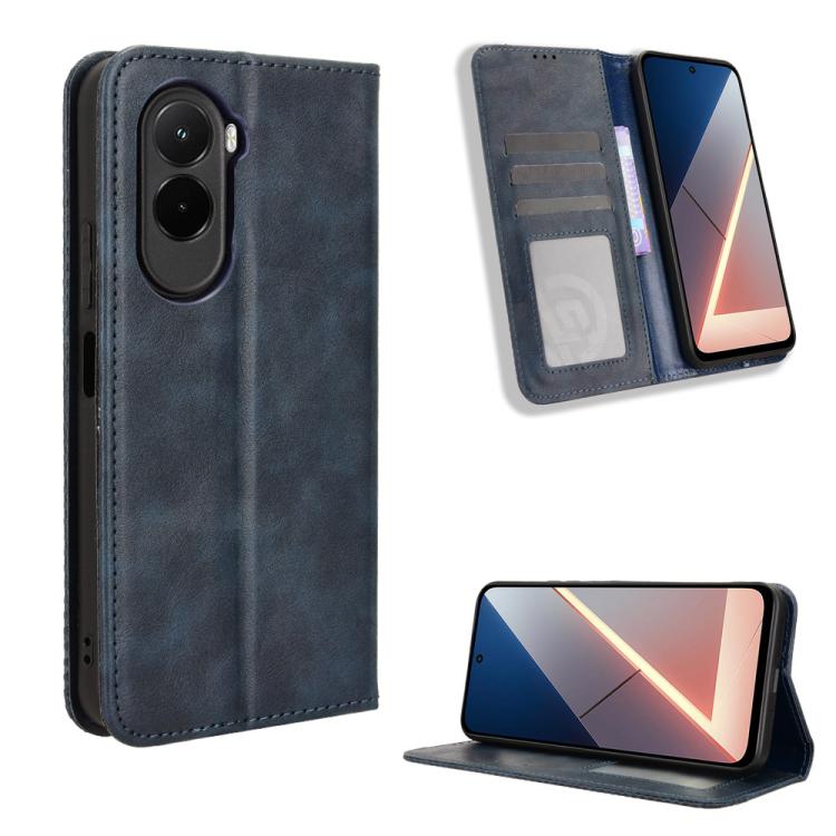 Levně BUSINESS Peněženkový kryt pro Xiaomi Poco M7 modrý