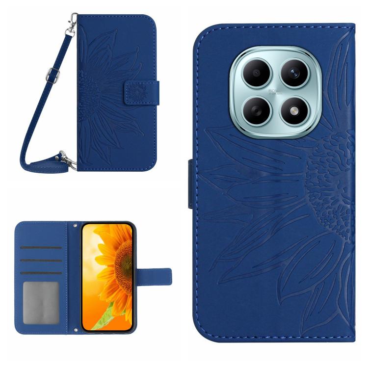 Levně ART SUNFLOWER Peněženkový obal se šňůrkou pro Xiaomi Redmi Note 15 Pro světle modrý