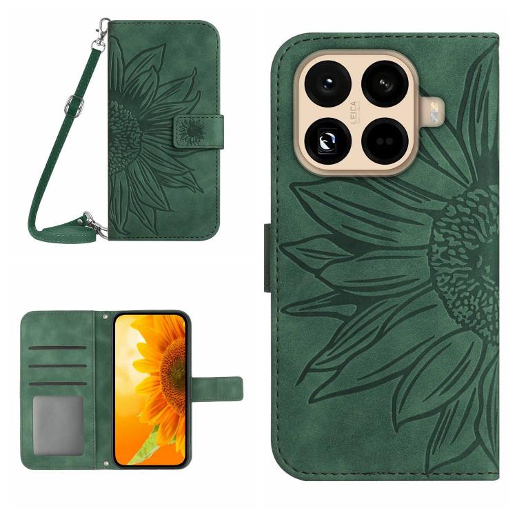 Levně ART SUNFLOWER Peněženkový kryt se šňůrkou pro Xiaomi 15T Pro zelený