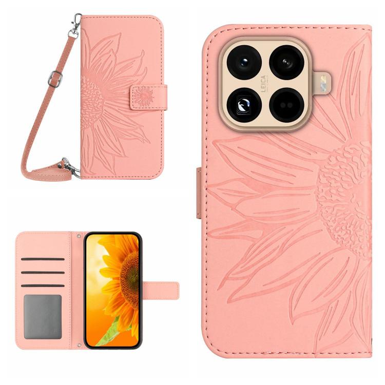 Levně ART SUNFLOWER Peněženkový kryt se šňůrkou pro Xiaomi 15T Pro růžový