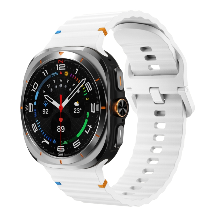 Levně WAVY Silikonový řemínek pro Samsung Galaxy Watch Ultra / Watch Ultra 2025 bílý