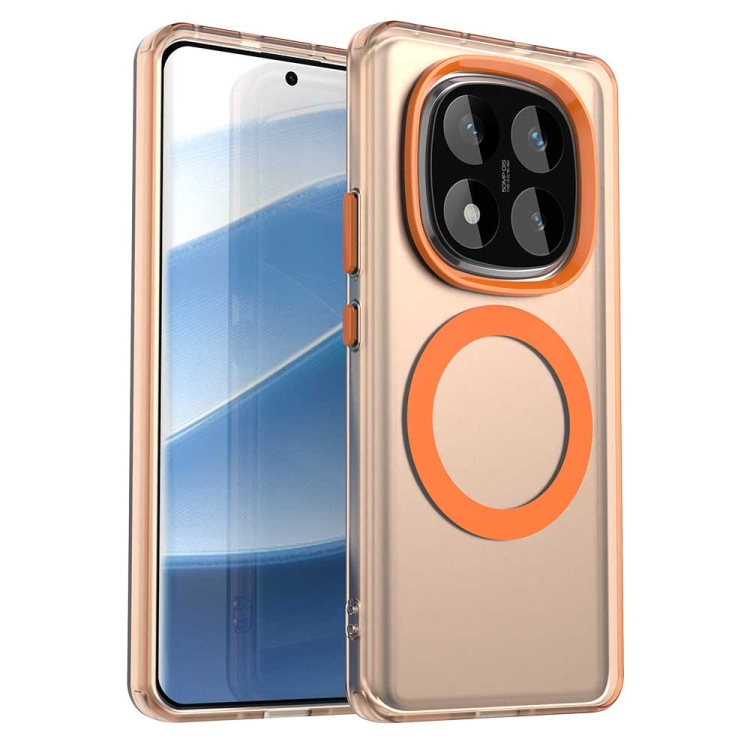 Levně CANDY MAGSAFE Ochranný obal pro Xiaomi Redmi Note 14 Pro 5G / Poco X7 oranžový